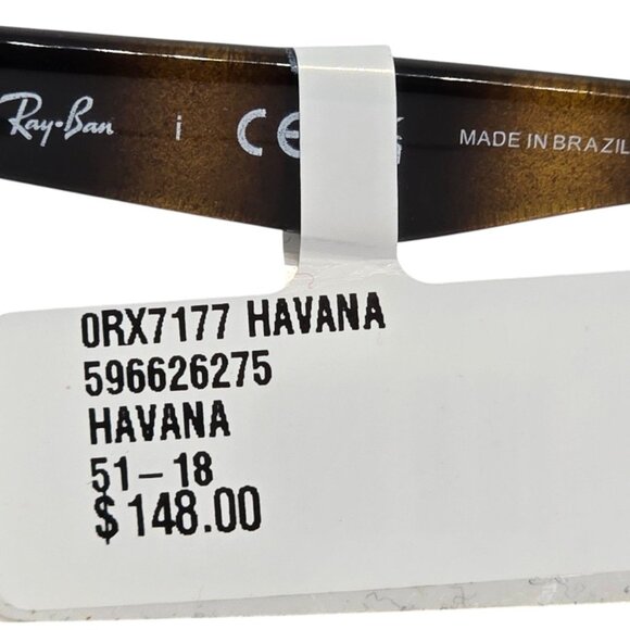 Ray-Ban ORX7177 Havana Frames 51-18 Authentic Classic Square Brown Gradient - Picture 6 of 8
